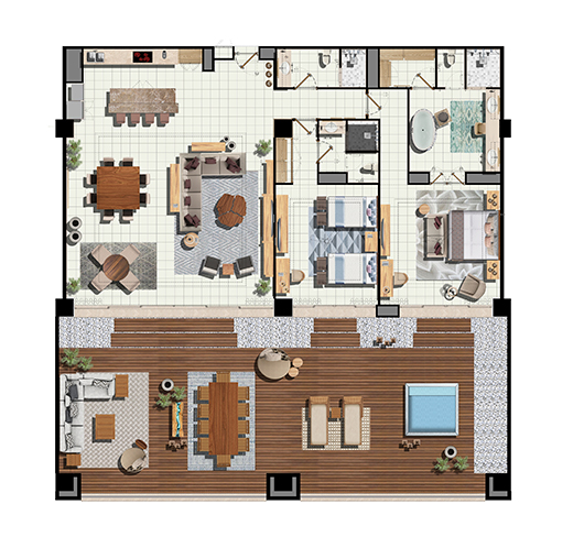 2 Bedroom 2 Bedroom